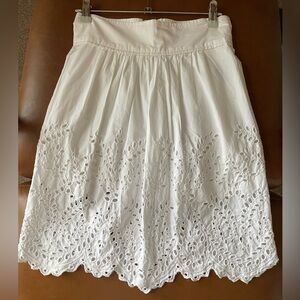 Isabel Marant Etoile - Ivory Eyelet Trim Skirt  Size 0